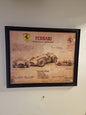 Cadre Ferrari 40x50 cm – Illustration technique vintage sous verre avec moulures