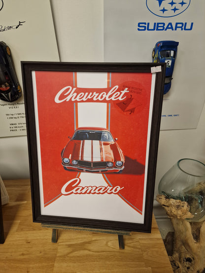 Cadre A3 Chevrolet Camaro – Bois Naturel ou- Noir Moulé Premium