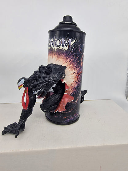 Bombe de peinture custom marvel – Figurine venom pop culture artisanale