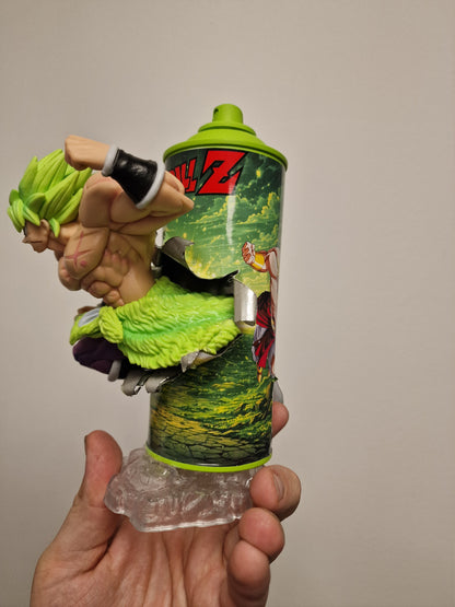 Bombe de peinture custom dragon ball z – Figurine broly pop culture artisanale