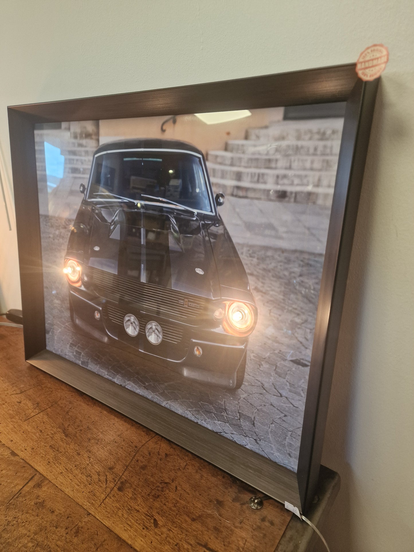 Cadre lumineux Mustang Shelby GT500 40×50 – Création artisanale avec phares éclairés