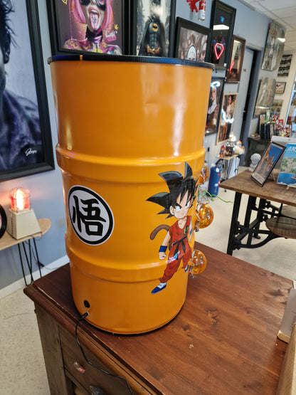 Table d'appoint Dragon Ball Z Shenron – Bidon 60L fait main avec 7 Boules de Cristal