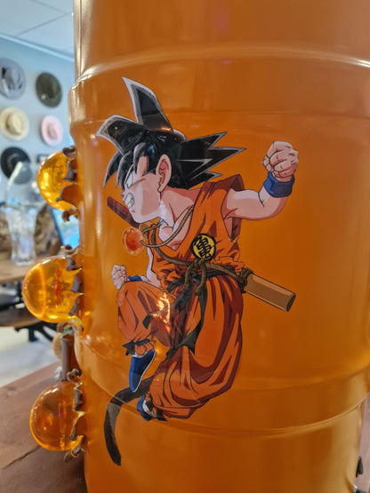 Table d'appoint Dragon Ball Z Shenron – Bidon 60L fait main avec 7 Boules de Cristal
