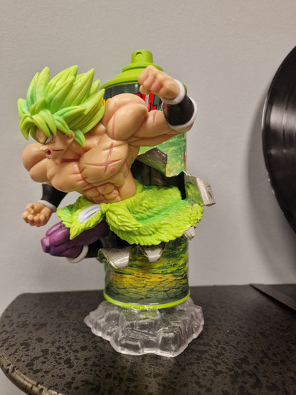 Bombe de peinture custom dragon ball z – Figurine broly pop culture artisanale