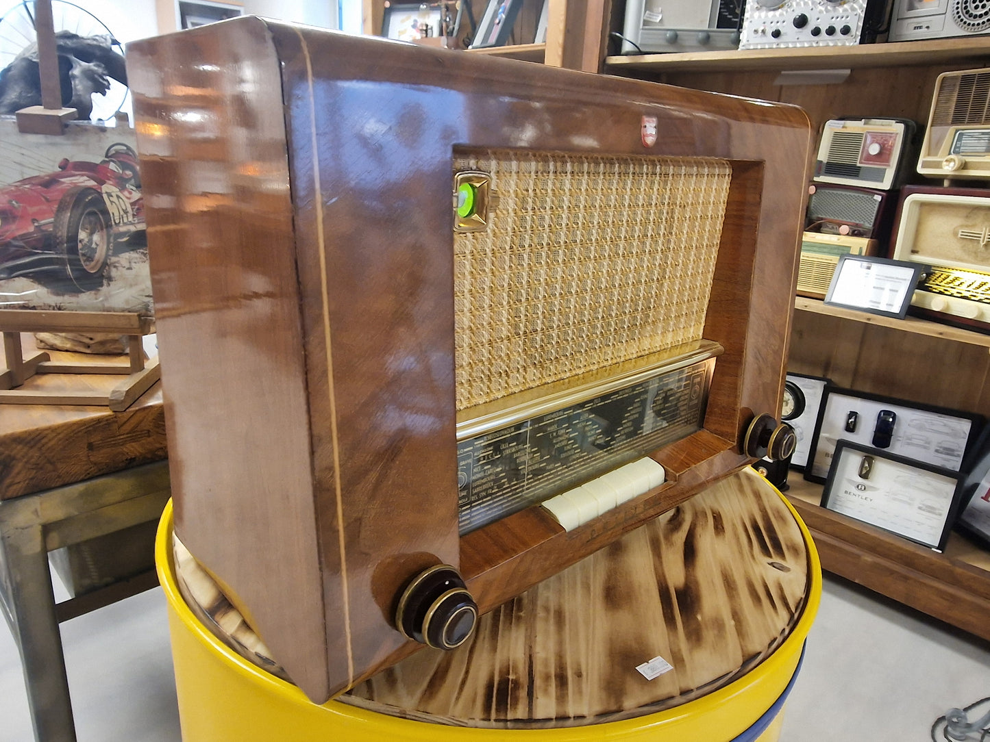 Radio Philips vintage FM fonctionnelle – Enceinte Bluetooth intégrée – Boîtier bois – Radio ancienne restaurée rétro déco