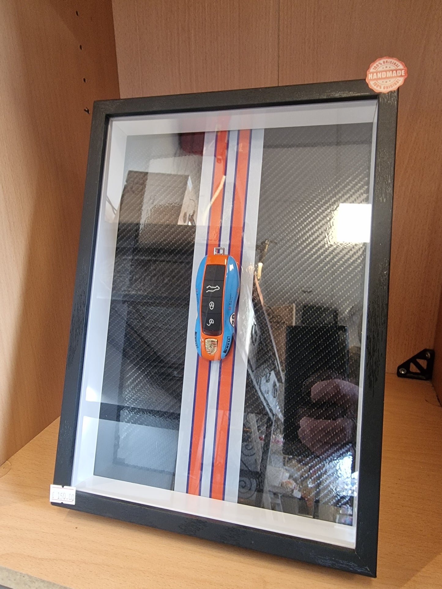 Cadre A4 – Clé Porsche Supercar Style Gulf – Édition Limitée avec Certificat