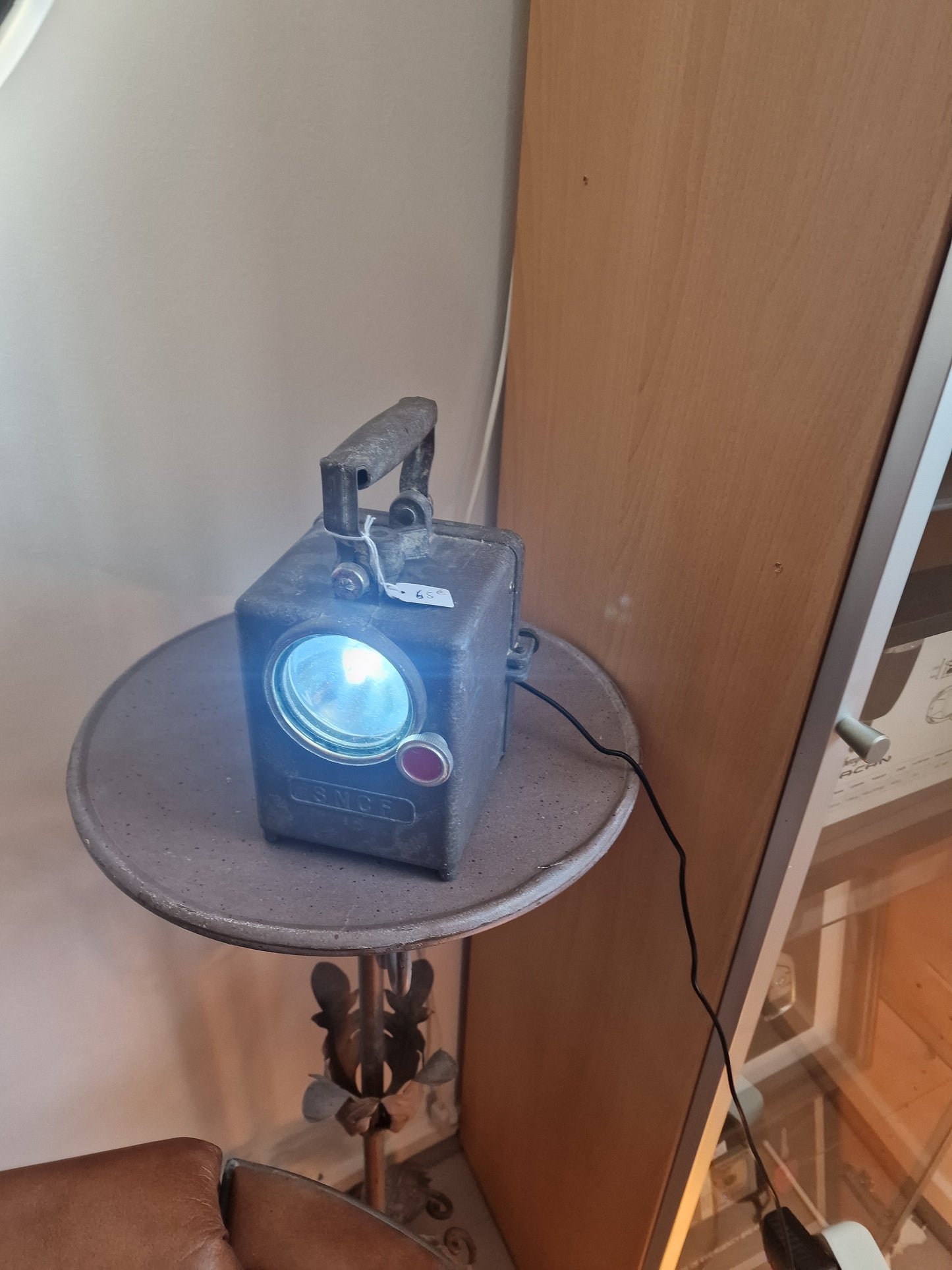 Lampe industrielle sncf vintage   – Création artisanale unique