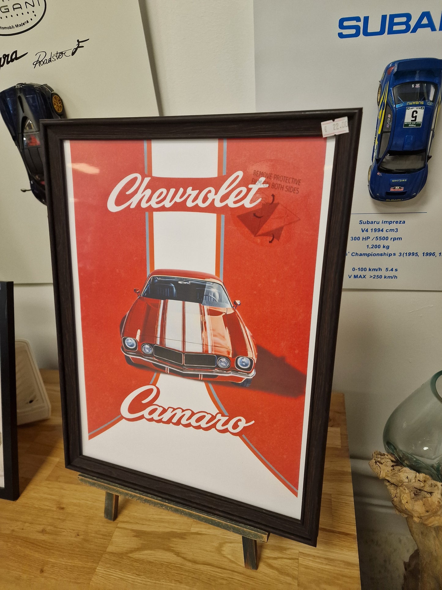 Cadre A3 Chevrolet Camaro – Bois Naturel ou Noir Moulé Premium