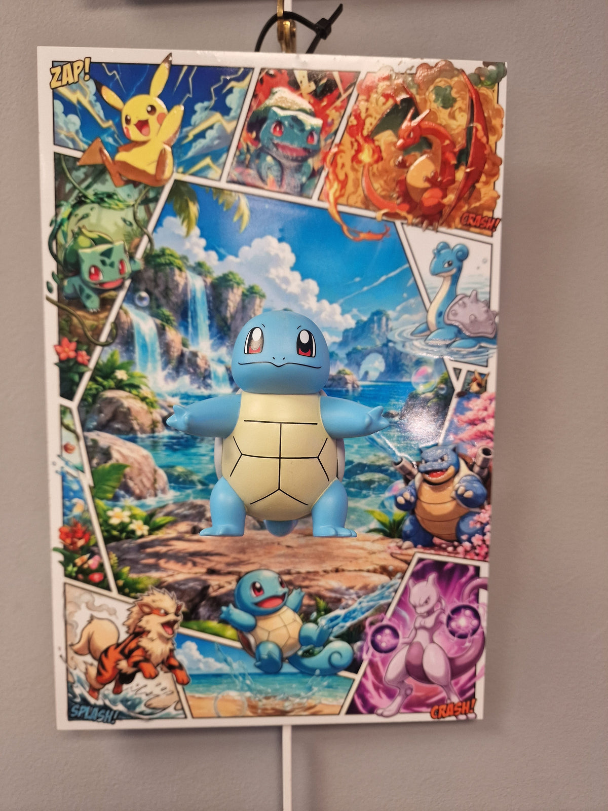 Tableau Pokémon Carapuce 3D – Cadre Manga en Relief sur Dibond 20 × 30 cm
