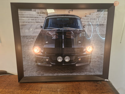 Cadre lumineux Mustang Shelby GT500 40×50 – Création artisanale avec phares éclairés
