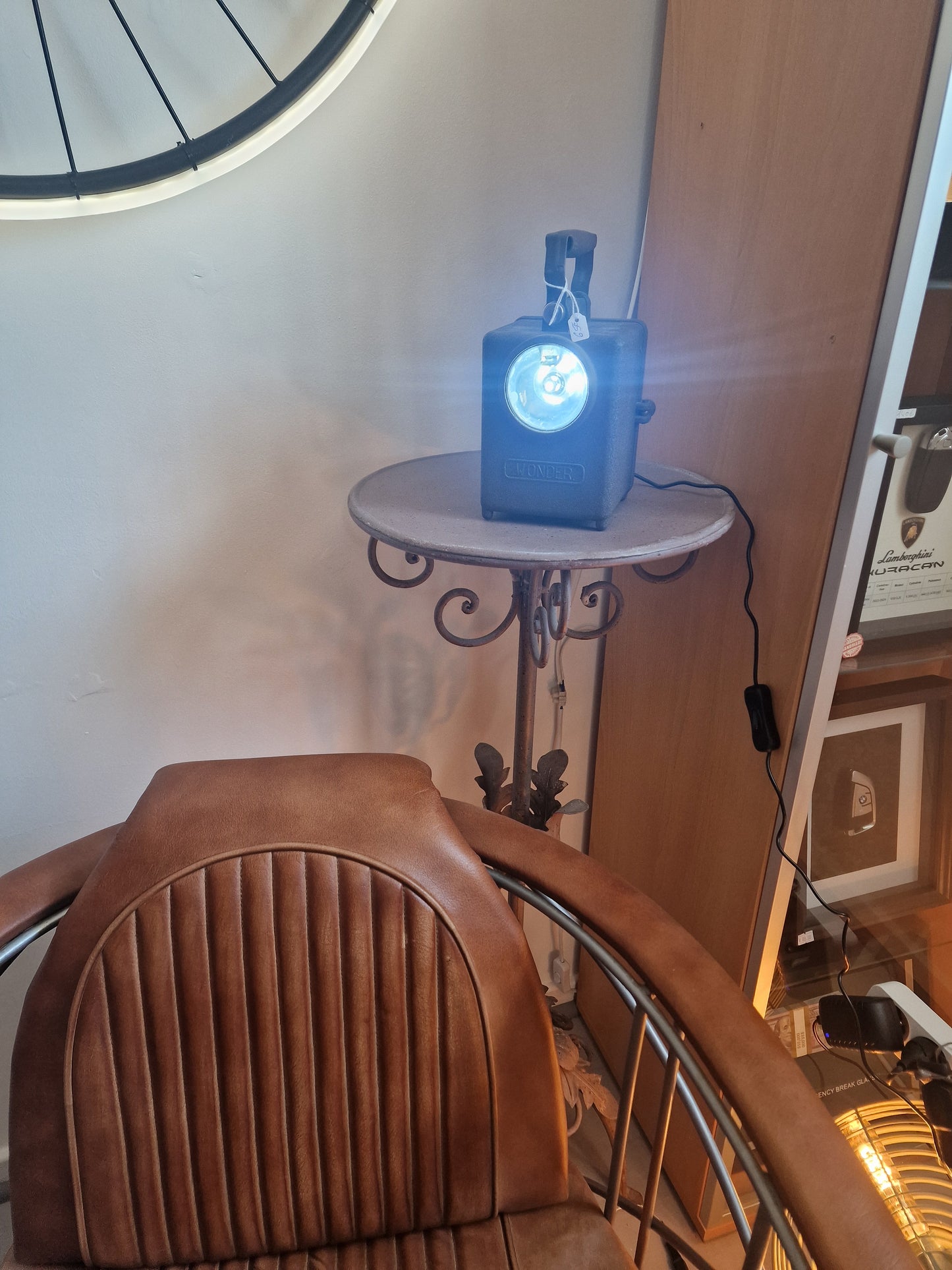 Lampe industrielle sncf vintage   – Création artisanale unique