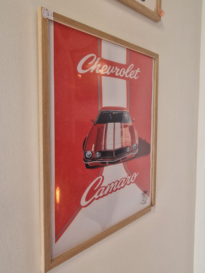 Cadre A3 - Chevrolet Camaro – Bois Naturel ou Noir Moulé Premium