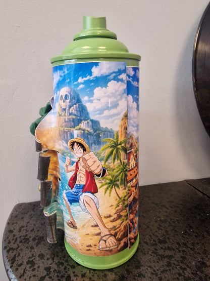 Zoro One Piece – Bombe de peinture customisée – Décoration manga – Figurine – Création artisanale