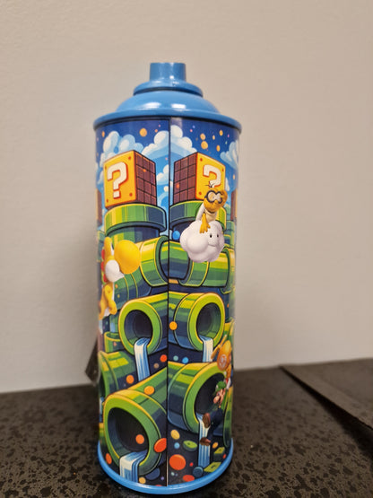 Bombe de peinture custom nintendo  – Figurine mario  pop culture artisanale