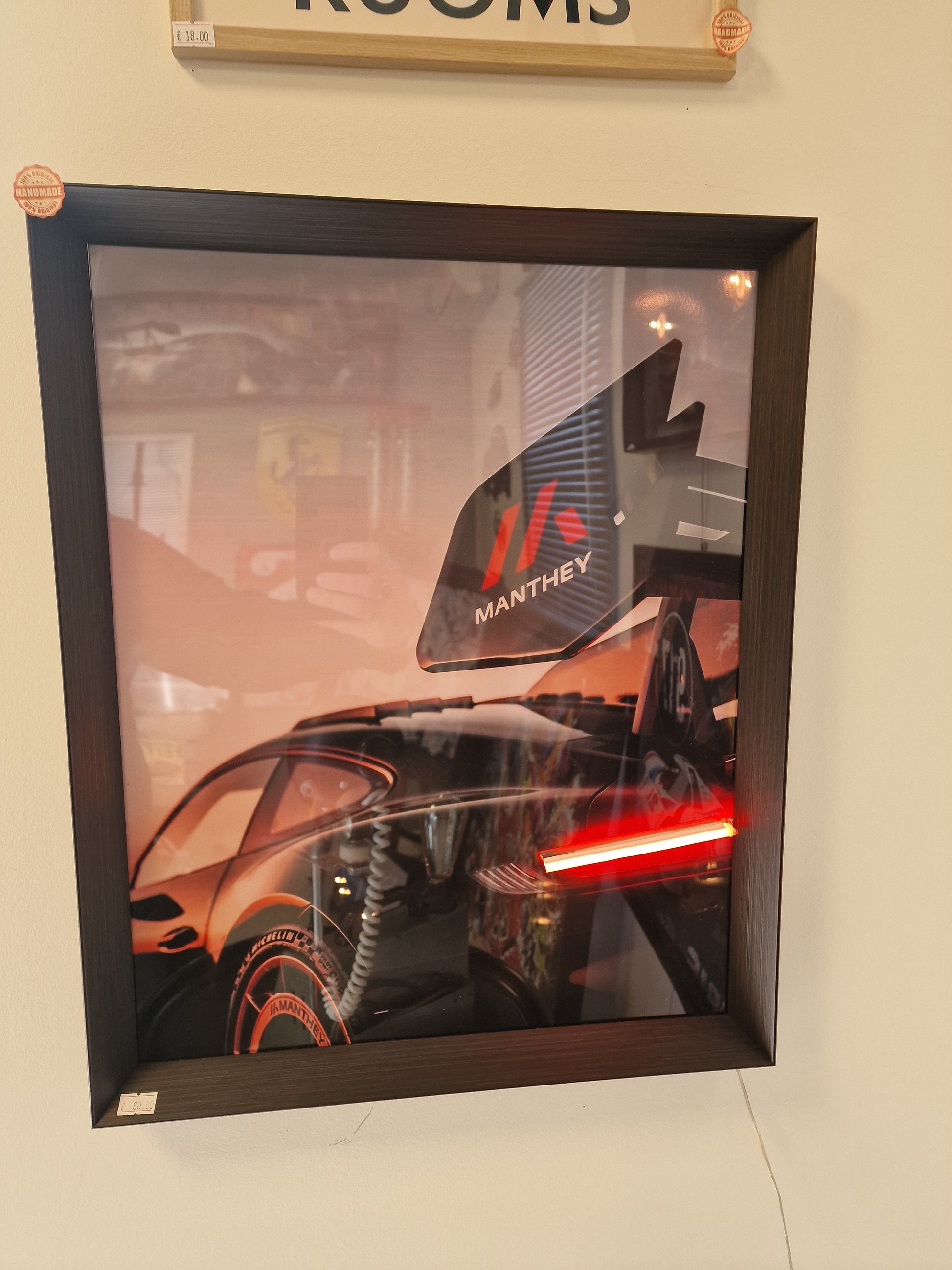 Cadre- LED automobile "GT3 RS – GT3 RS – Manthey" – Création artisanale unique