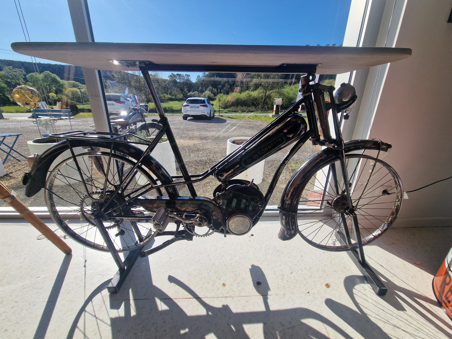 🛠️ Console industrielle unique en mobylette Rhonsonnette vintage