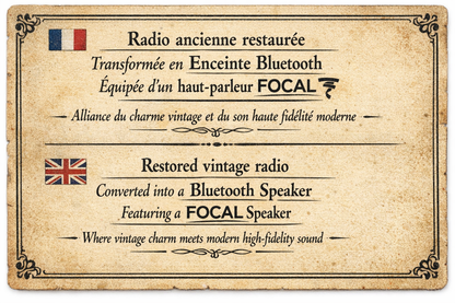 Radio vintage restaurée & transformée en enceinte Bluetooth Focal – Pièce unique