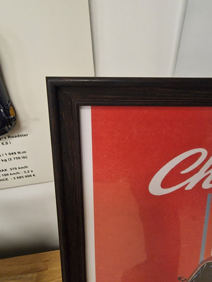 Cadre A3 Chevrolet Camaro – Bois Naturel ou Noir Moulé Premium