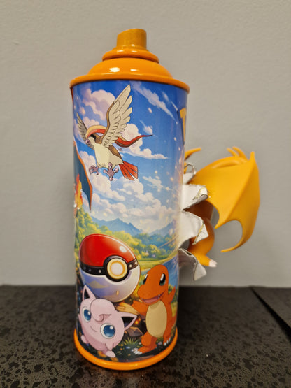 Bombe de peinture custom pokemon – Figurine dracofeu pop culture artisanale