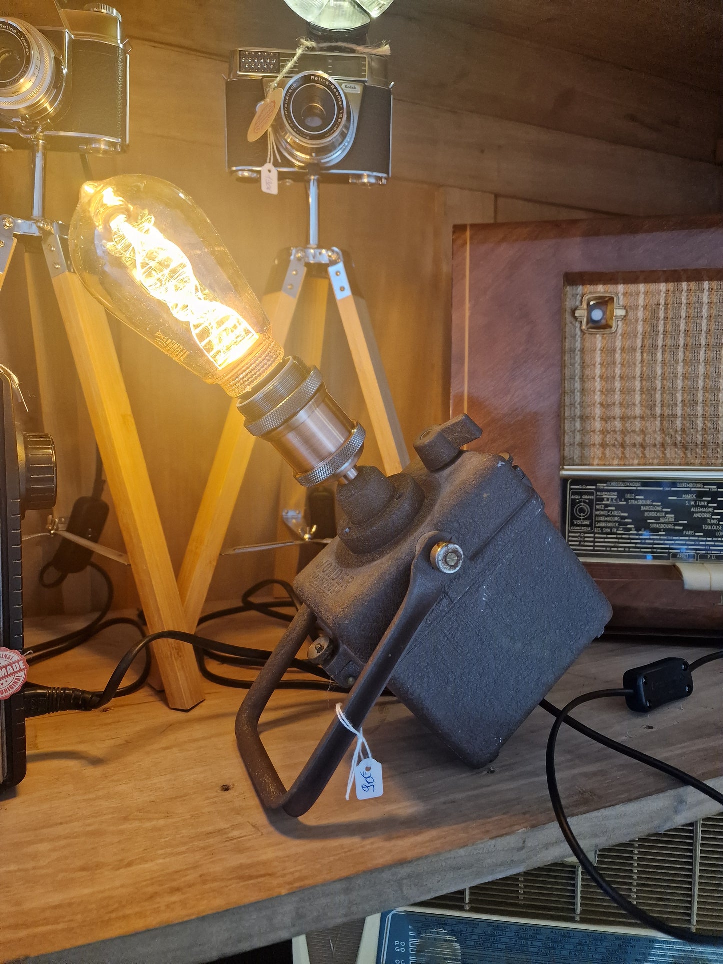 Lampe industrielle sncf vintage "Wonder"2  – Création artisanale unique