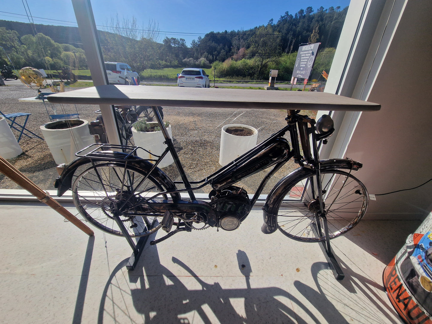 🛠️ Console industrielle unique en mobylette Rhonsonnette vintage