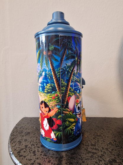 Bombe de peinture custom lilo et stitch – Figurine stitch pop culture artisanale