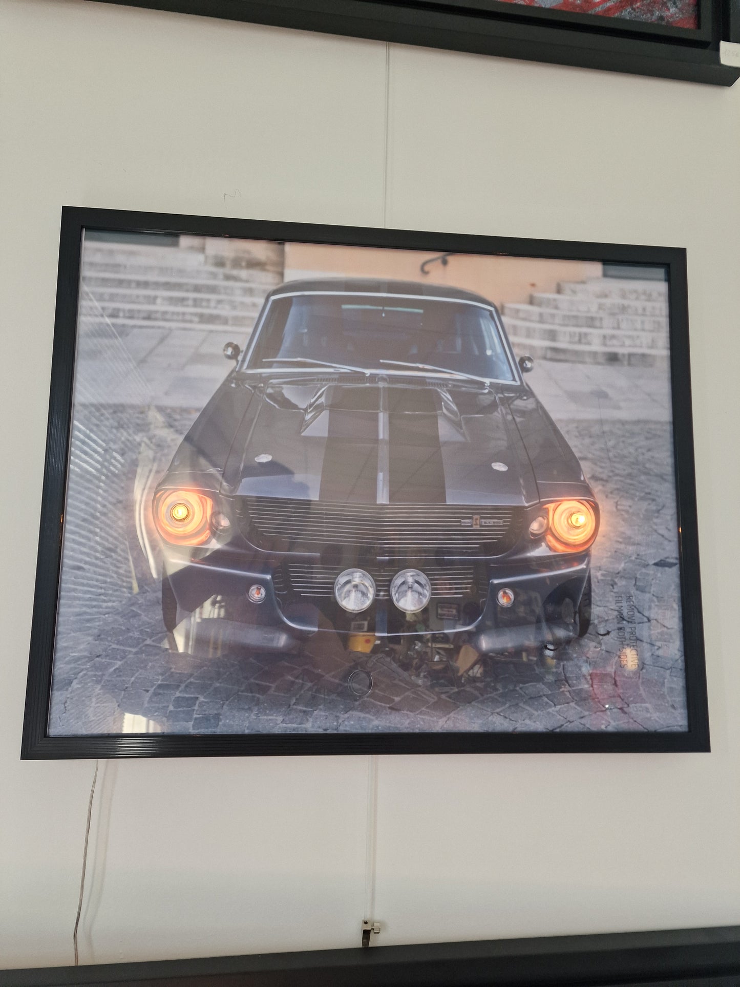 Cadre lumineux Mustang Shelby GT500 40×50 – Création artisanale avec phares éclairés
