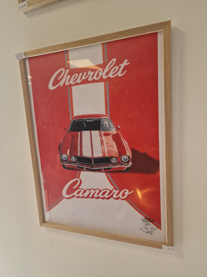 Cadre A3 Chevrolet Camaro – Bois Naturel ou Noir Moulé Premium