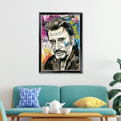 cadre pop art Johnny Hallyday – Romaric CADRAVEN