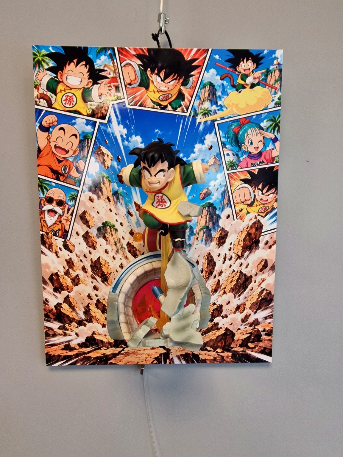 Tableau Dragon Ball Sangoku enfant XXL 30 × 40 cm avec figurine 3D – photo 4