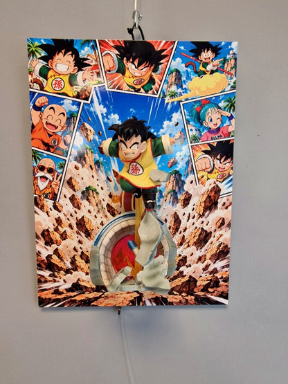 Tableau Dragon Ball Sangoku enfant XXL 30 × 40 cm avec figurine 3D – photo 4