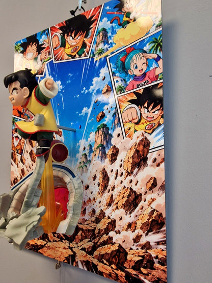 Tableau Dragon Ball Sangoku enfant XXL 30 × 40 cm avec figurine 3D – photo 5