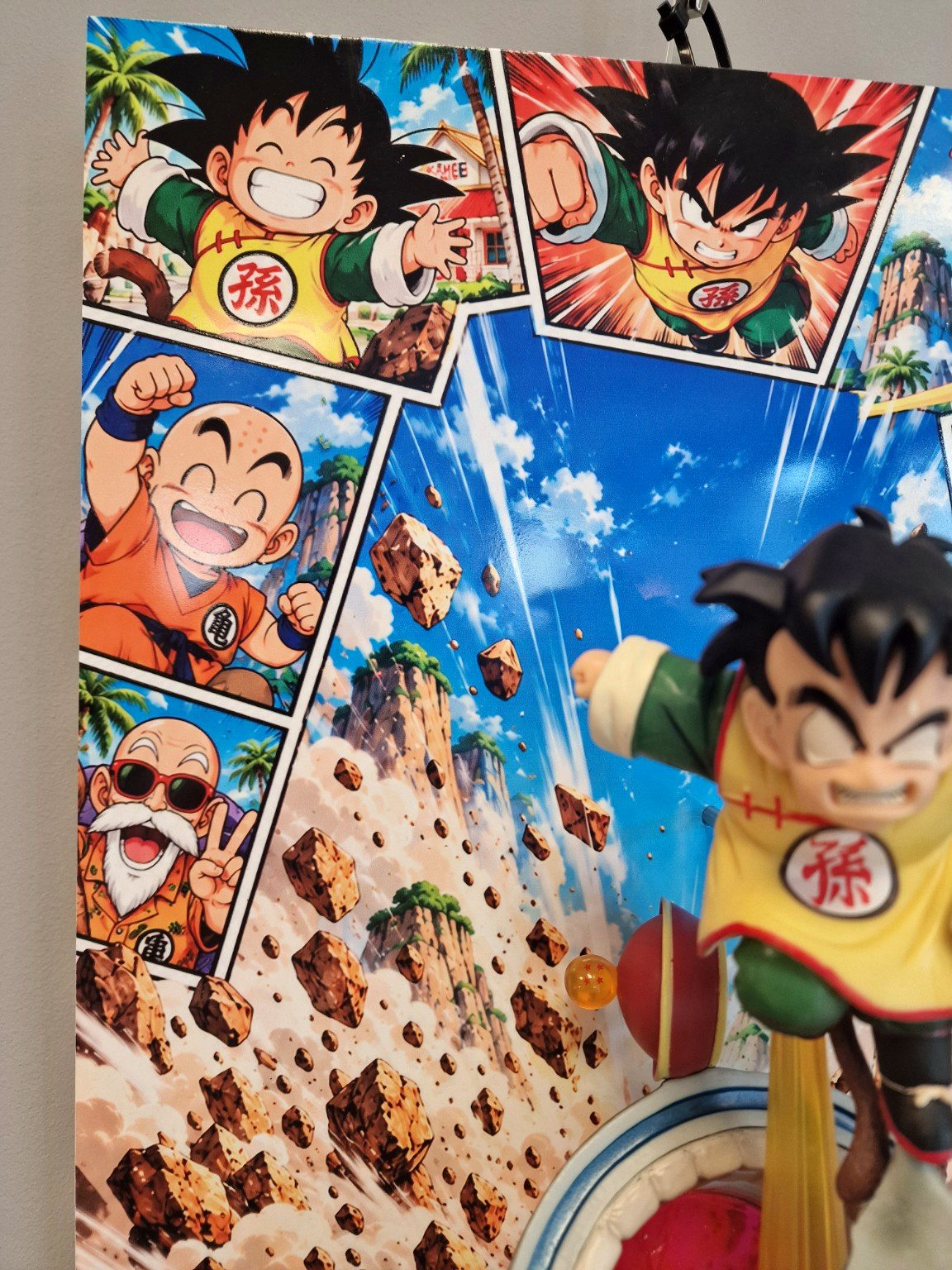 Tableau Dragon Ball Sangoku enfant XXL 30 × 40 cm avec figurine 3D – photo 7
