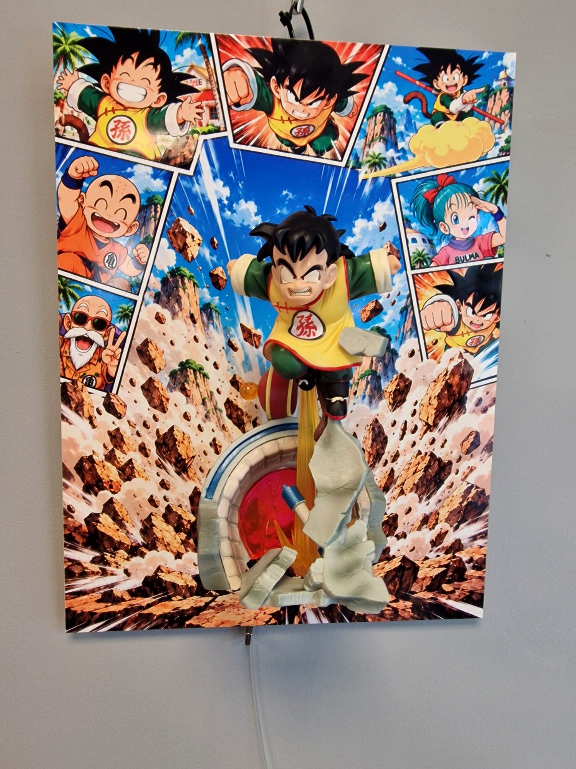 Tableau Dragon Ball Sangoku enfant XXL 30 × 40 cm avec figurine 3D – photo 8