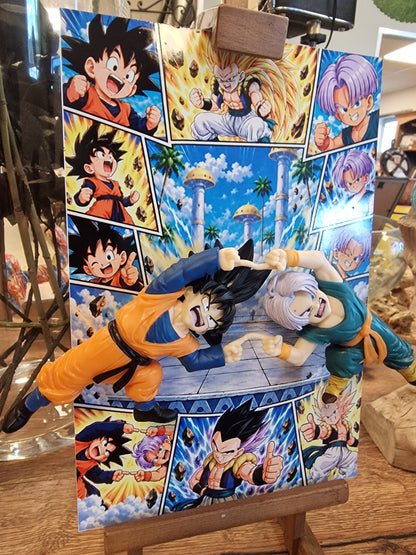 Tableau manga Goten et Trunks danse de la fusion Dragon Ball figurines 3D 20 × 30 cm – vue 2 – VINTAGEDISON