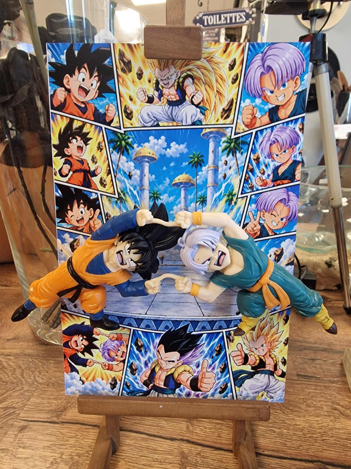 Tableau manga Goten et Trunks danse de la fusion Dragon Ball figurines 3D 20 × 30 cm – vue 3 – VINTAGEDISON
