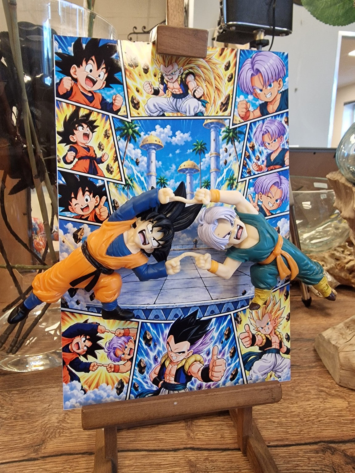 Tableau manga Goten et Trunks danse de la fusion Dragon Ball figurines 3D 20 × 30 cm – vue 4 – VINTAGEDISON
