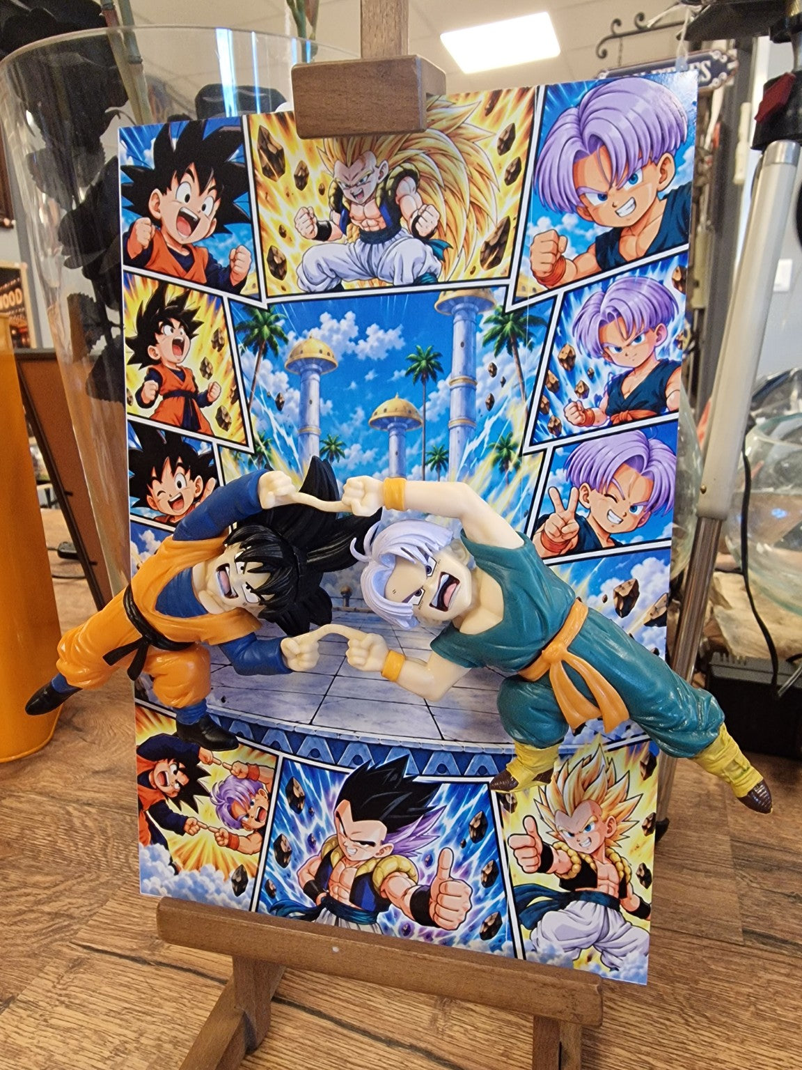 Tableau manga Goten et Trunks danse de la fusion Dragon Ball figurines 3D 20 × 30 cm – vue 5 – VINTAGEDISON