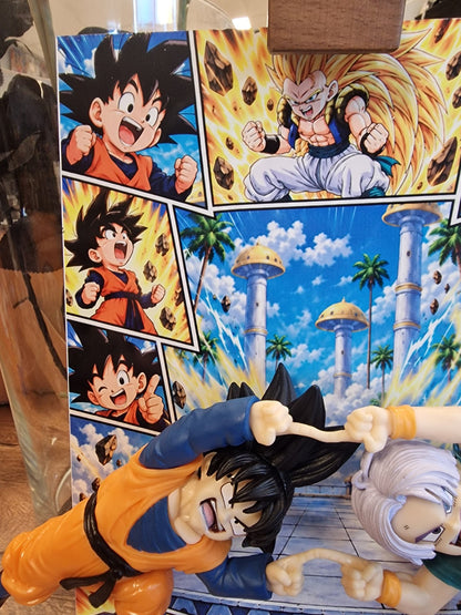 Tableau manga Goten et Trunks danse de la fusion Dragon Ball figurines 3D 20 × 30 cm – vue 10 – VINTAGEDISON