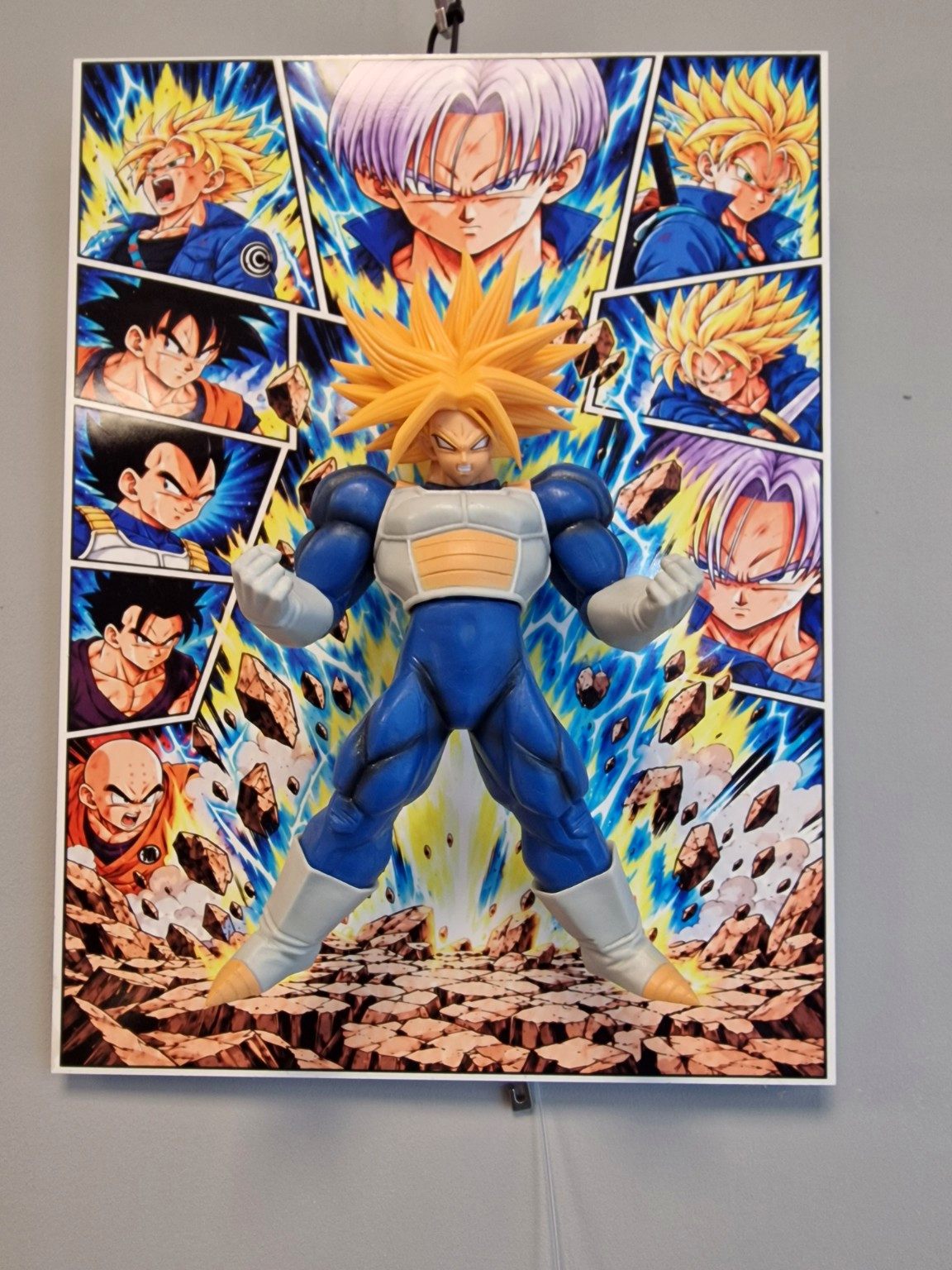 Tableau Dragon Ball Z Trunks Super Saiyan avec figurine 3D sur Alupanel 30 x 40 cm - photo 1 - VINTAGEDISON Ardèche