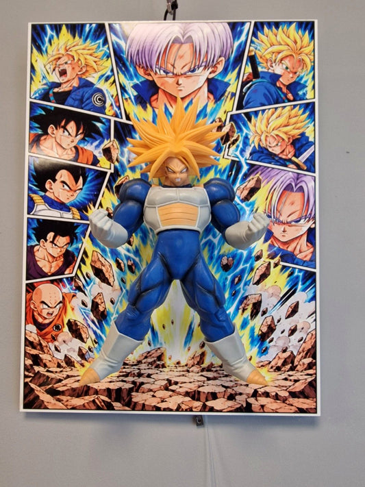 Tableau Dragon Ball Z Trunks Super Saiyan avec figurine 3D sur Alupanel 30 x 40 cm - photo 1 - VINTAGEDISON Ardèche