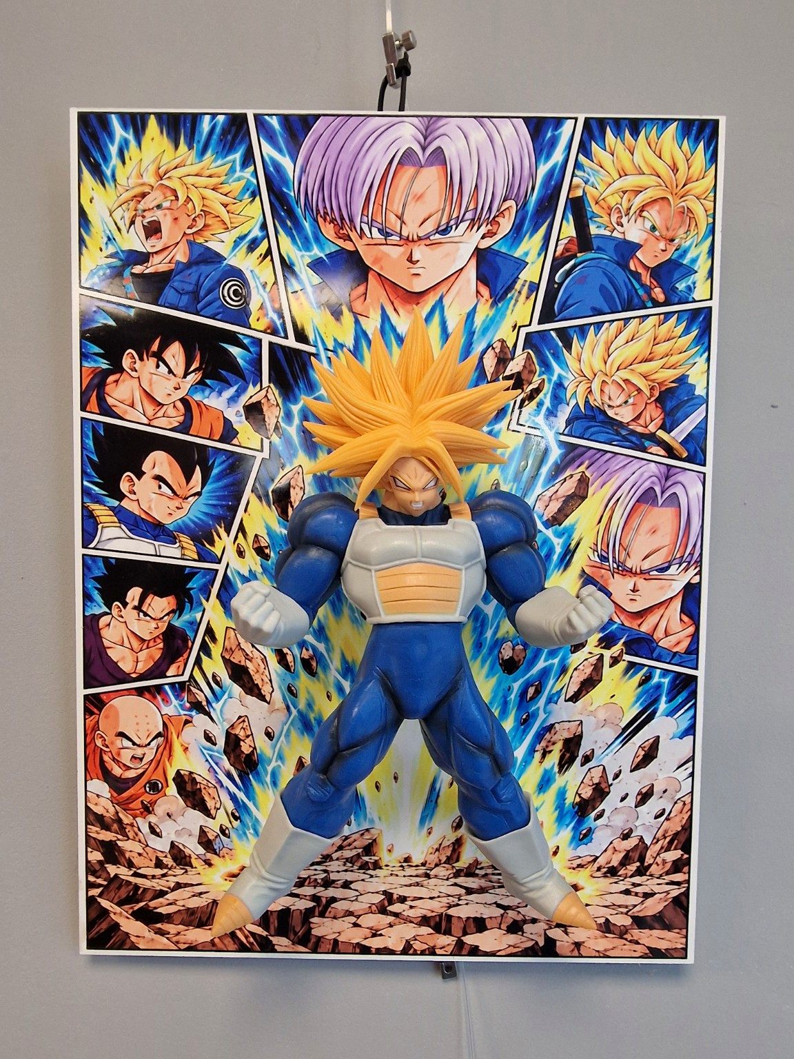Tableau Dragon Ball Z Trunks Super Saiyan avec figurine 3D sur Alupanel 30 x 40 cm - photo 3 - VINTAGEDISON Ardèche