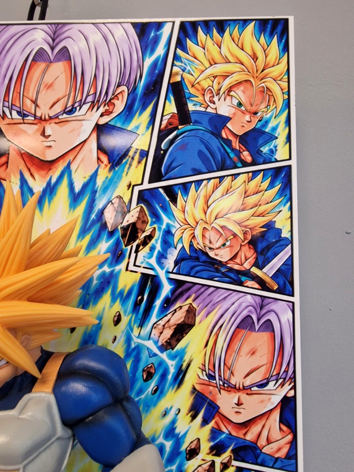 Tableau Dragon Ball Z Trunks Super Saiyan avec figurine 3D sur Alupanel 30 x 40 cm - photo 5 - VINTAGEDISON Ardèche