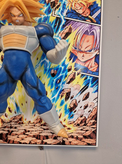 Tableau Dragon Ball Z Trunks Super Saiyan avec figurine 3D sur Alupanel 30 x 40 cm - photo 7 - VINTAGEDISON Ardèche