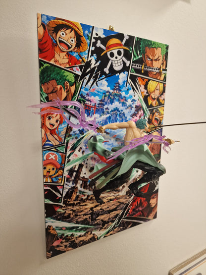 Tableau One Piece 3D Zoro – Dibond 20x30 | VINTAGEDISON