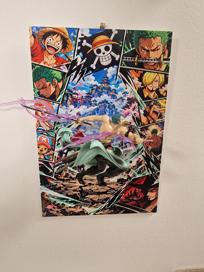 Tableau One Piece 3D Zoro – Dibond 20x30 | VINTAGEDISON
