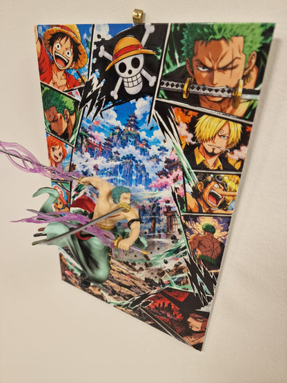 Tableau One Piece 3D Zoro – Dibond 20x30 | VINTAGEDISON