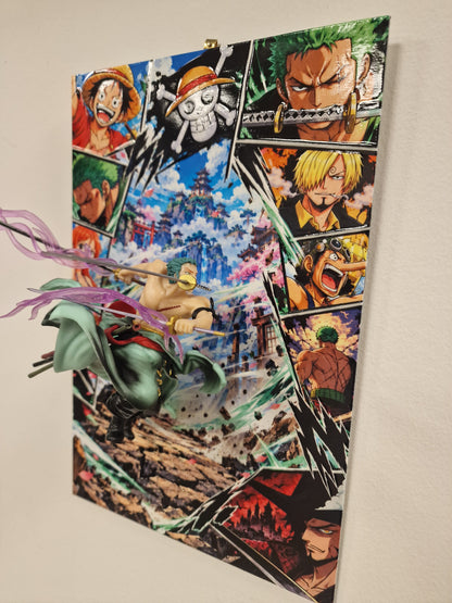 Tableau One Piece 3D Zoro – Dibond 20x30 | VINTAGEDISON