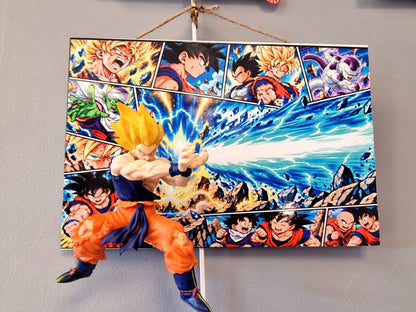 Tableau Dragon Ball Goku Super Saiyan figurine 3D 20 x 30 cm paysage – photo 1