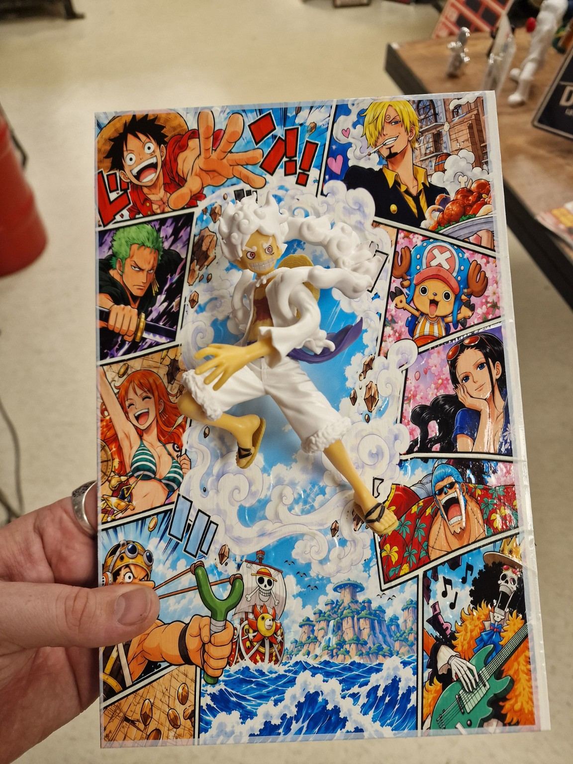 Tableau One Piece Luffy Gear 5 20 x 30 cm – vue et détail du relief
